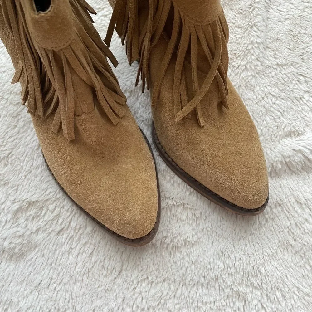 MANGO fringe ankle booties